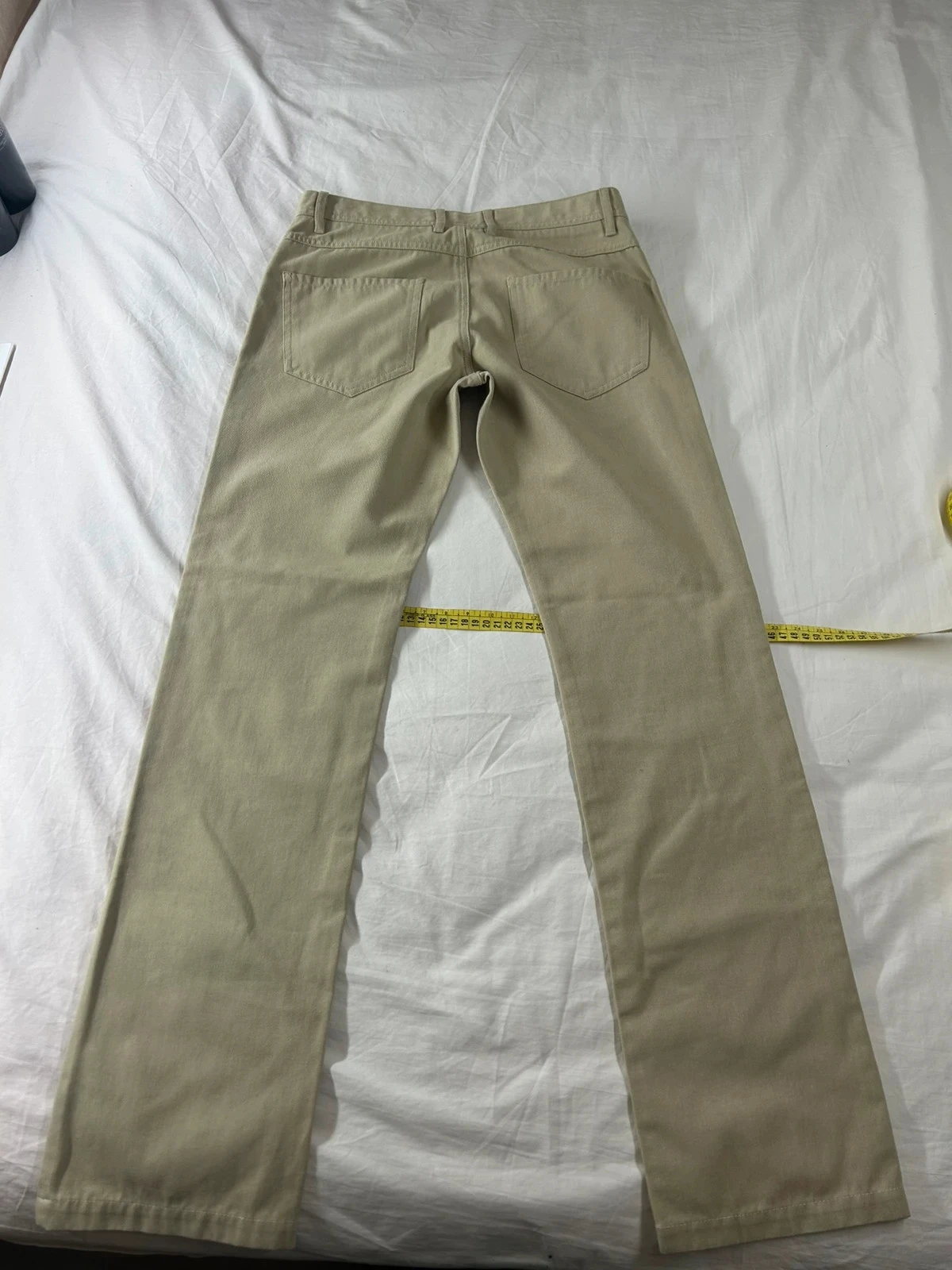 Jeans bege creme justo vintage corte reto – photo 13